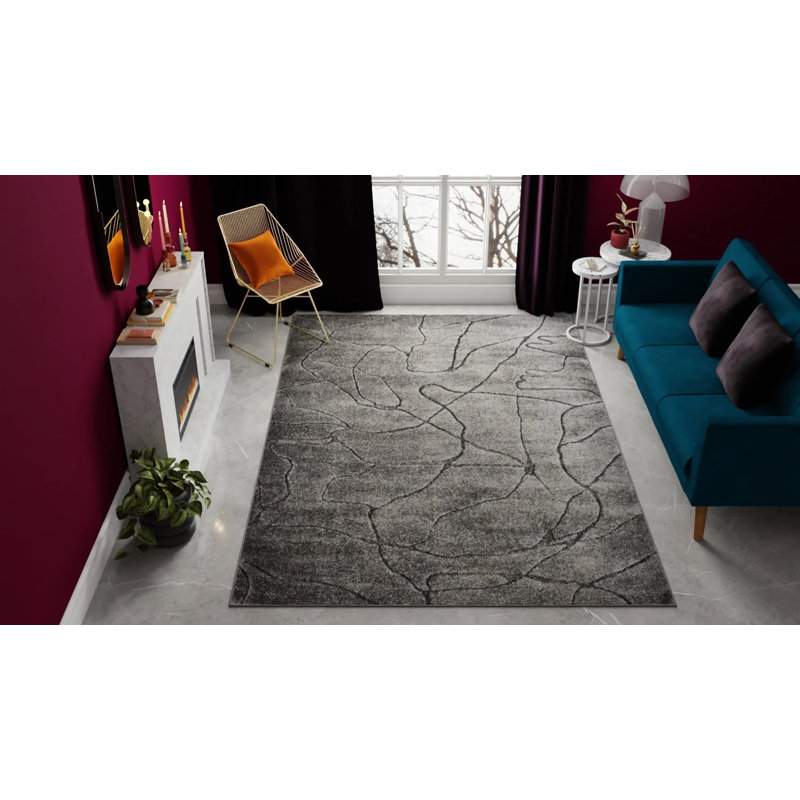 Tapis contemporain en fer N Peace, Rectangle 8 pi x 10 pi