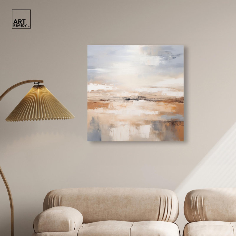 Coastal Calm Canvas Neutral Abstract Art by , Wrapped Canvas, 30" H x 30" W