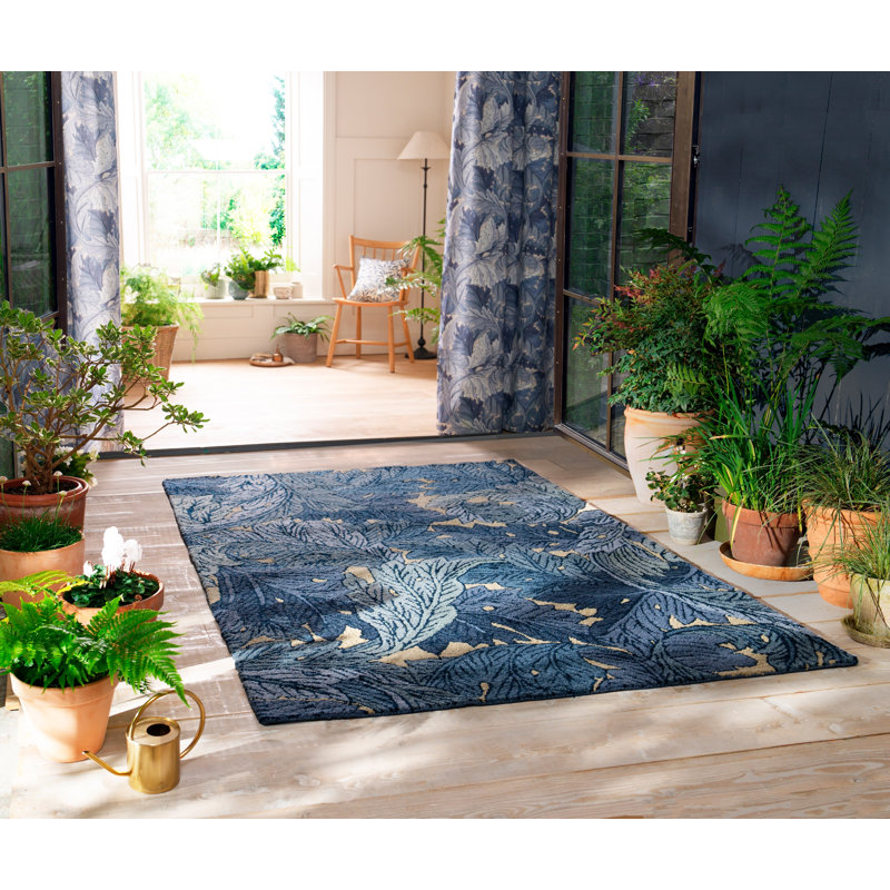 Acanthus Hand Tufted Floral Area Rug, Rectangle 8'2" x 11'6"