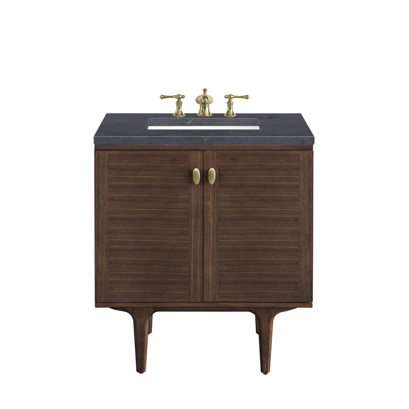 Amberly 30'' W Single Vanity, 8" Widespread, Charcoal Soapstone