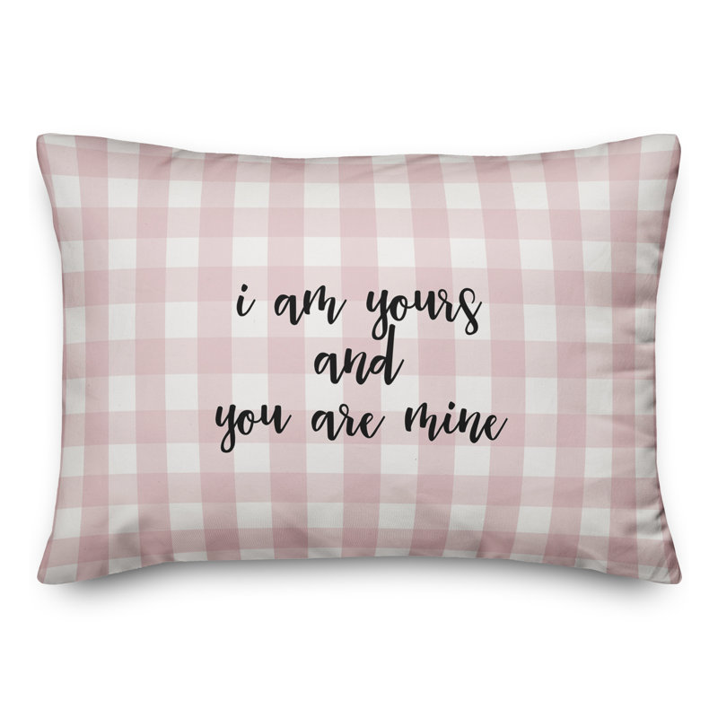  Coussin décoratif «I Am Yours And You Are Mine», Noir / Rose