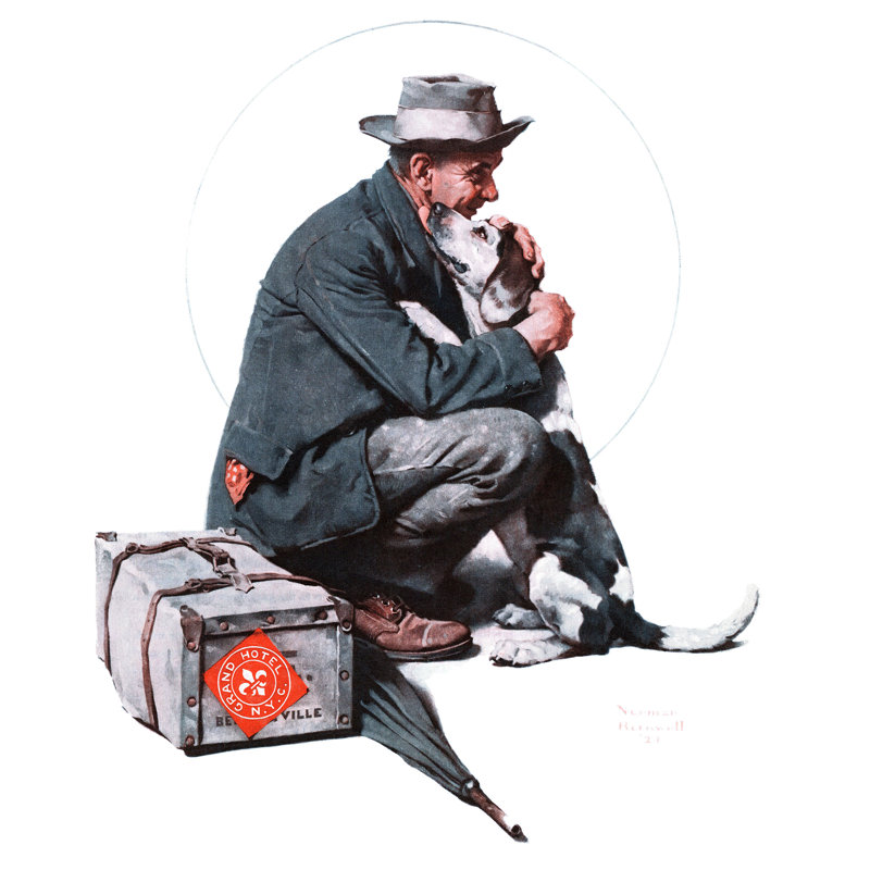 « pals » par norman rockwell, reproduction d’art sur toile tendue, H 29 po x l 24 po