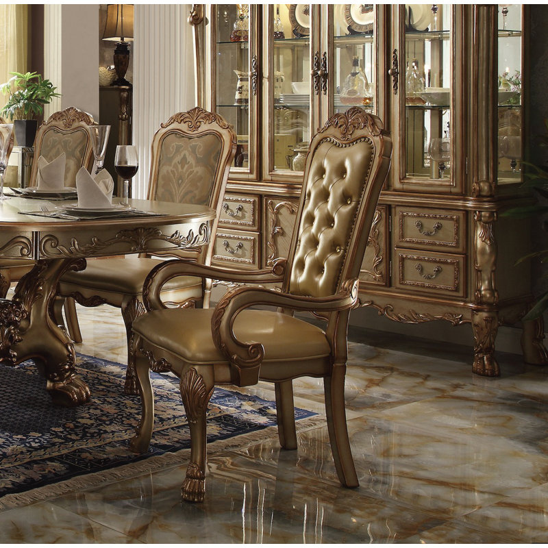 9-piece Luxurious Formal Dining Table Set Kitchen Furniture Set Include 1 Extendable Dining Table, 6 Side Chairs And 2 Arm Chairs, Set For 8 Persons