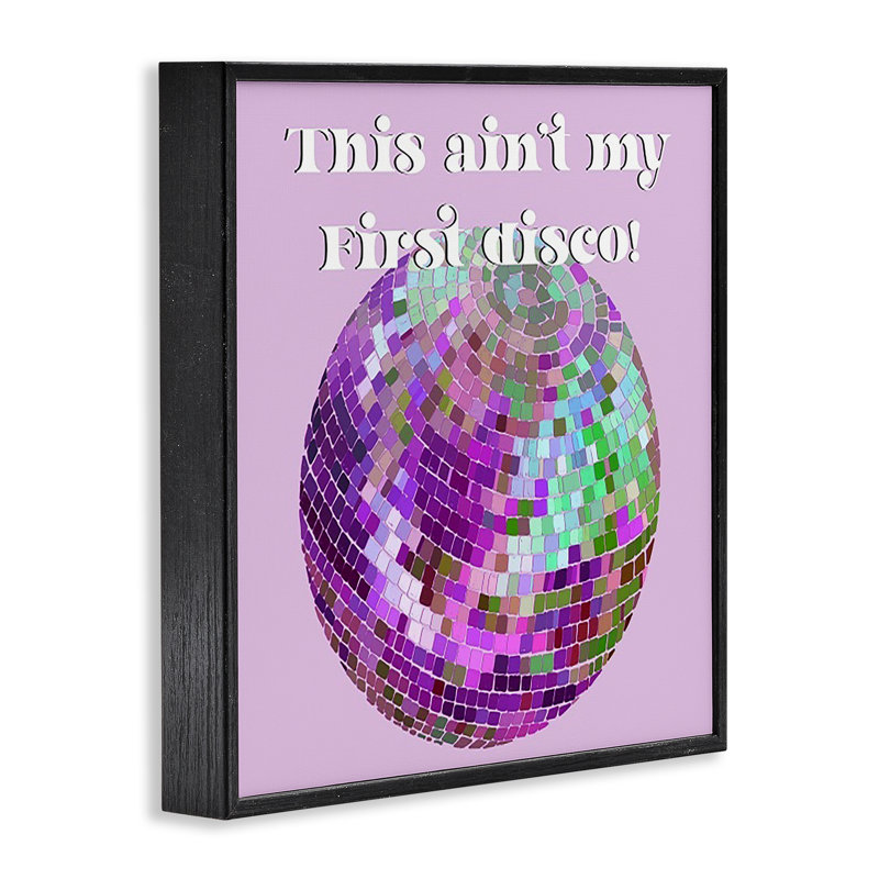 «Ain pas My First Disco», art de la giclée encadrée par Regina Moore, H 12 po x l 12 po, Giclée encadrée noir minuit