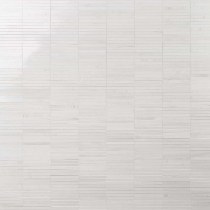 Bianco Dolomite 12x12 Stacked Polished Marble Mosaic Tile