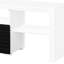 Meuble télé blanc brillant noir à 3 tablettes, adapté pour 80 po avec rallonge de tiroir en métal