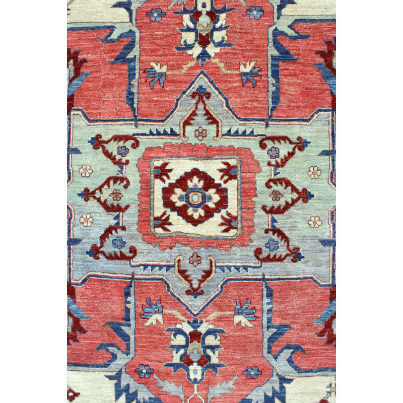 New Turkmen Afghan One-of-a-Kind Rectangle 12'3" X 15'9" Area Rug