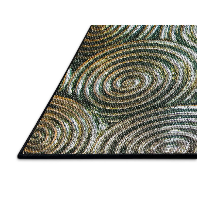 Tapis de zone dorée à motifs, Rectangle 8 pi x 10 pi