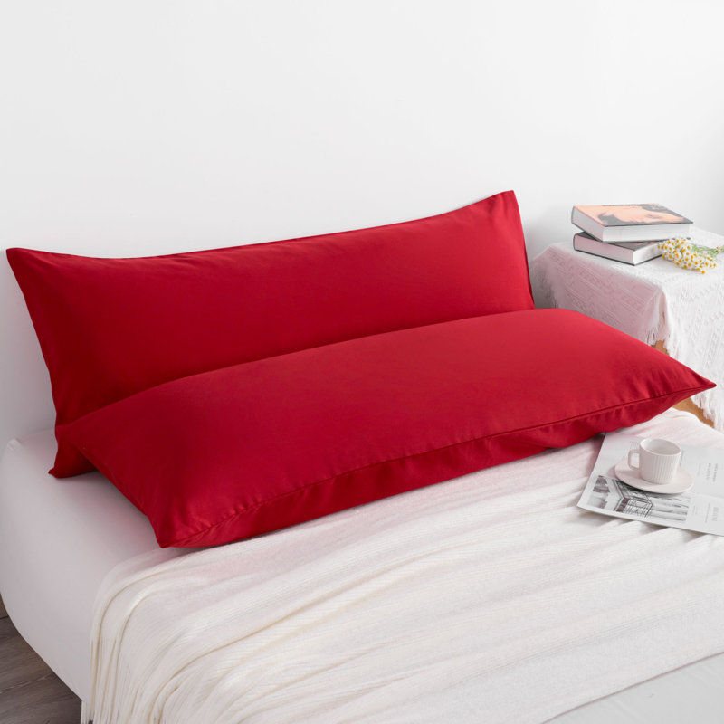 Taie d'oreiller corporelle en microfibre hypoallergénique 2 pièces, Rouge