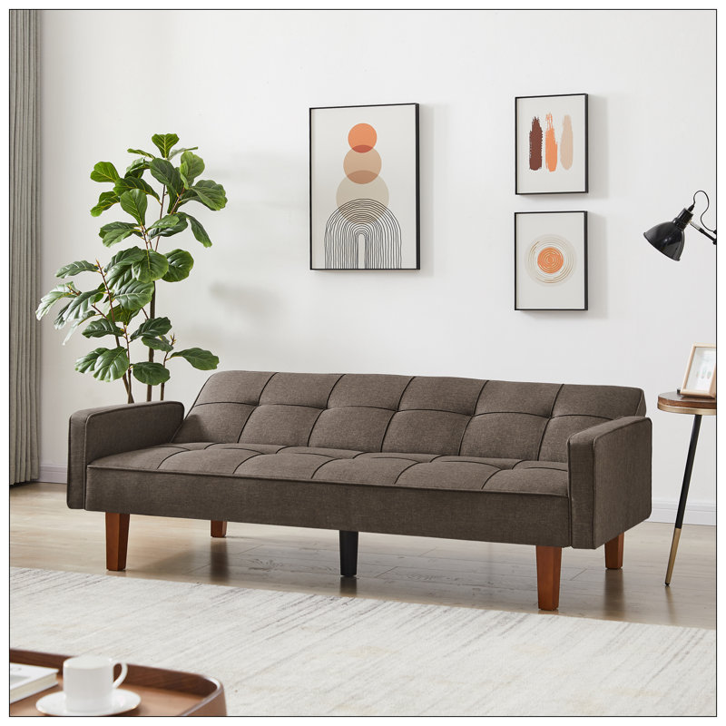 Sofa Bed, Brown Linen