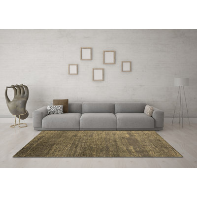 Tapis contemporains brun lavable à la machine 2734
