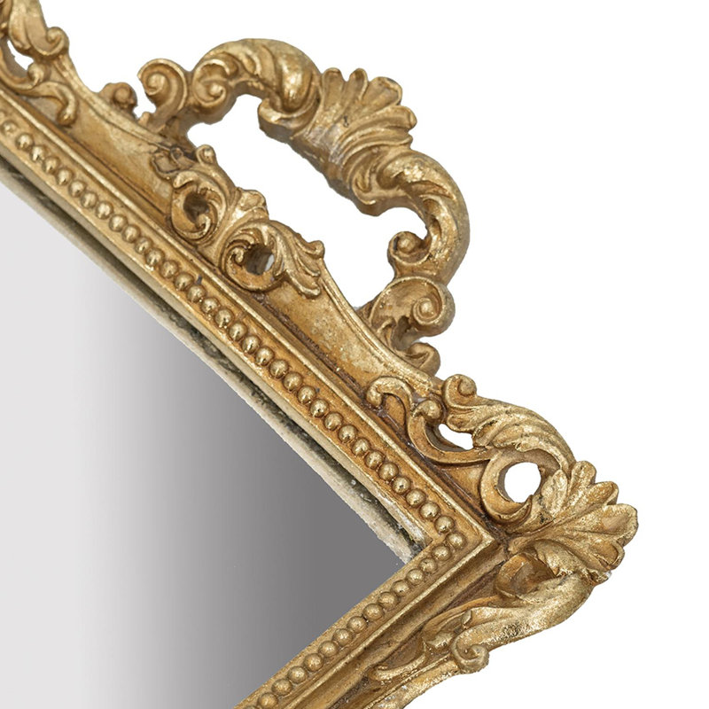 Plateau à miroir 15 po d'inspiration rétro avec poignées or ornées, plateau décoratif en polyrésine pour meuble-lavabo, dessus de table ou centre de table 