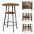 Bistro Table and Chairs Set of 2, 3-Piece Bar Table and Chairs, Small 2-Tier Round Dining Table