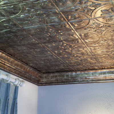 24.375'' L x 48.375'' W Embossed Vinyl Glue Up Ceiling Tile