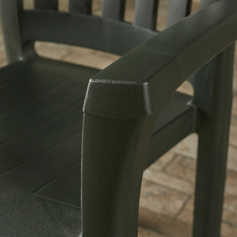 Fauteuil de salle à manger empilable Accomac, vert