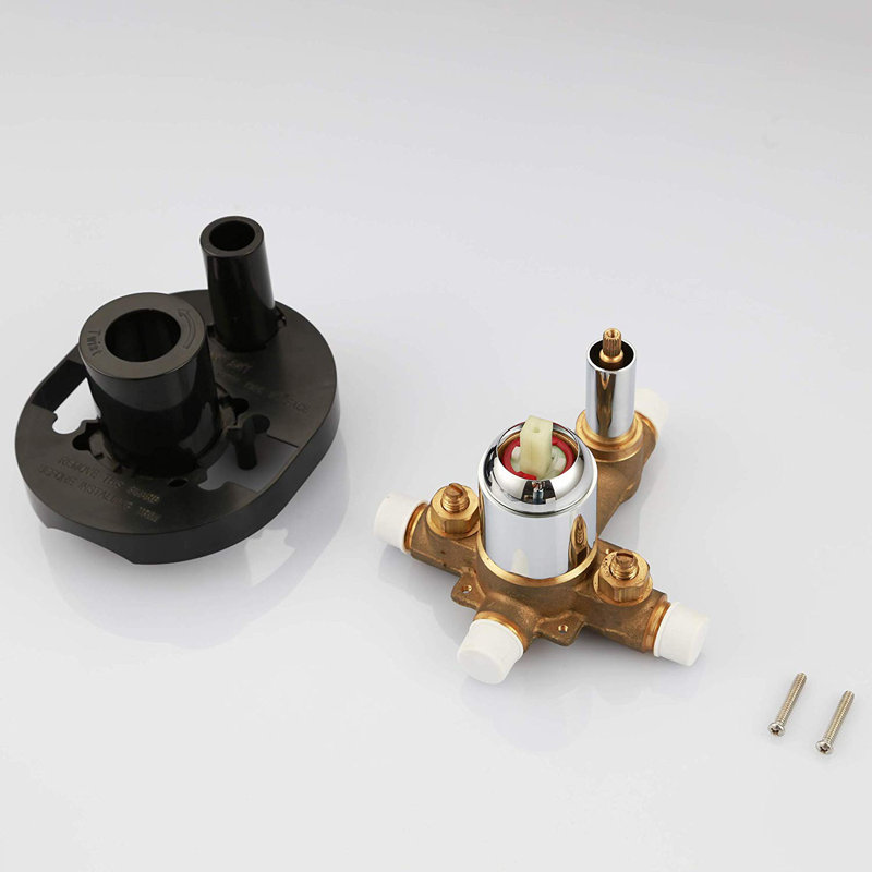 Système de douche complet à contrôle de température Madison avec valve brute, Noir mat