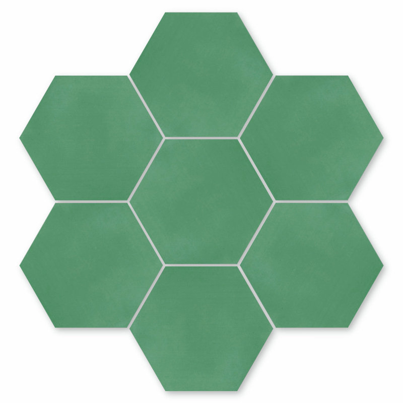 Carreau de ciment 8 po x 9 po Solid Hex, Monte Verde