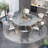 Luxury Round Microlite Stone Dining Table Set-104065801