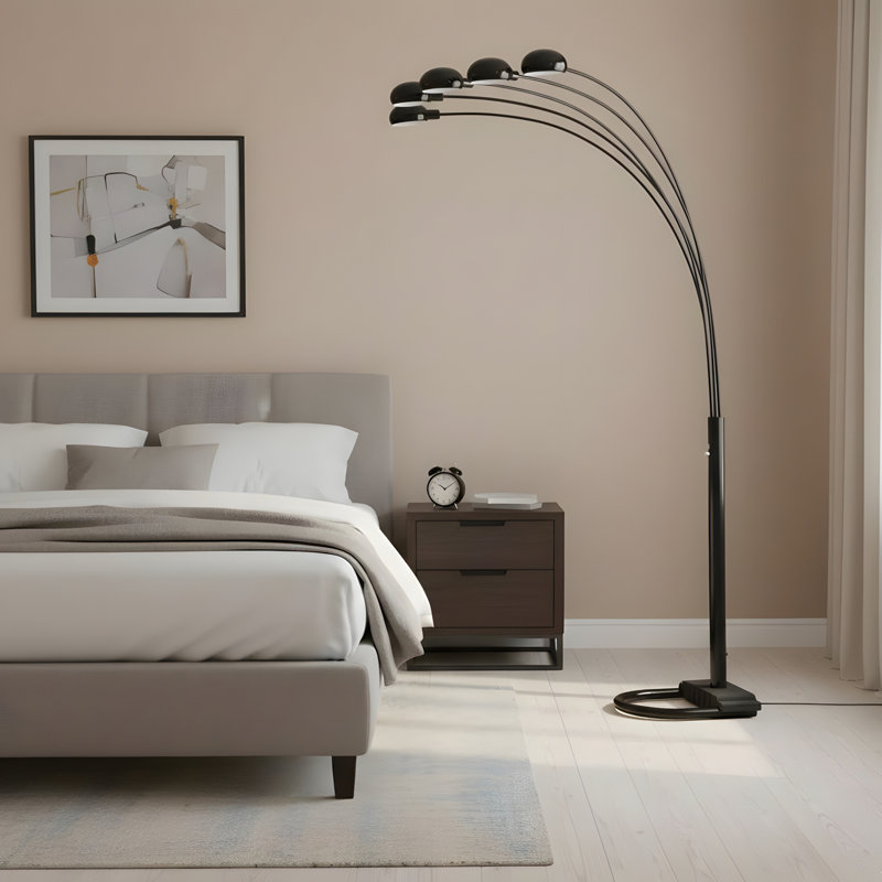 Satin Black Five-Light Floor Lamp