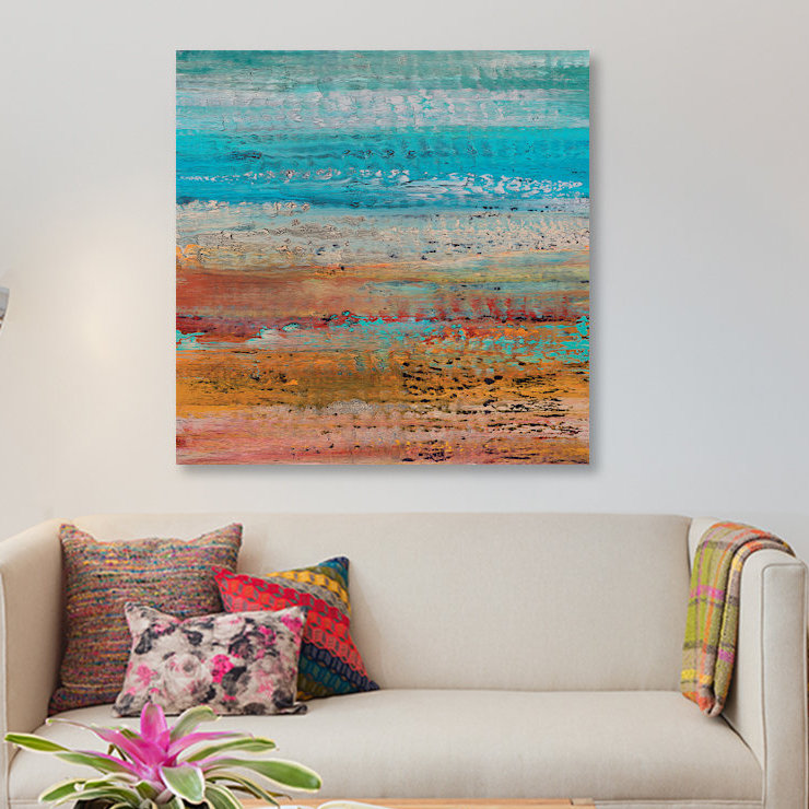 «Coastal II», reproduction sur toile, H 18 po x l 18 po x P 1,5 po, Toile tendue, Pas de tapis
