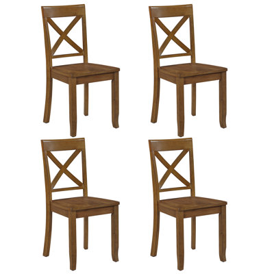 Bronxton 17" Wide Wooden Dining Chairs With Cross-Back Design(Set Of 4)