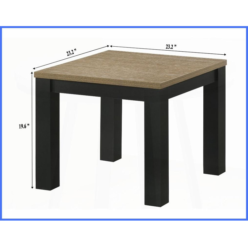 Ensemble de 3 tables basses de salon en bois brun et noir - Table basse rectangulaire Tables de bout carrées, assemblage facile