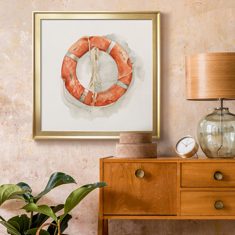 Nautical Safety II - Toile encadrée de qualité supérieure - prête à être accrochée, H 30,5 po x l 30,5 po x P 1,5 po