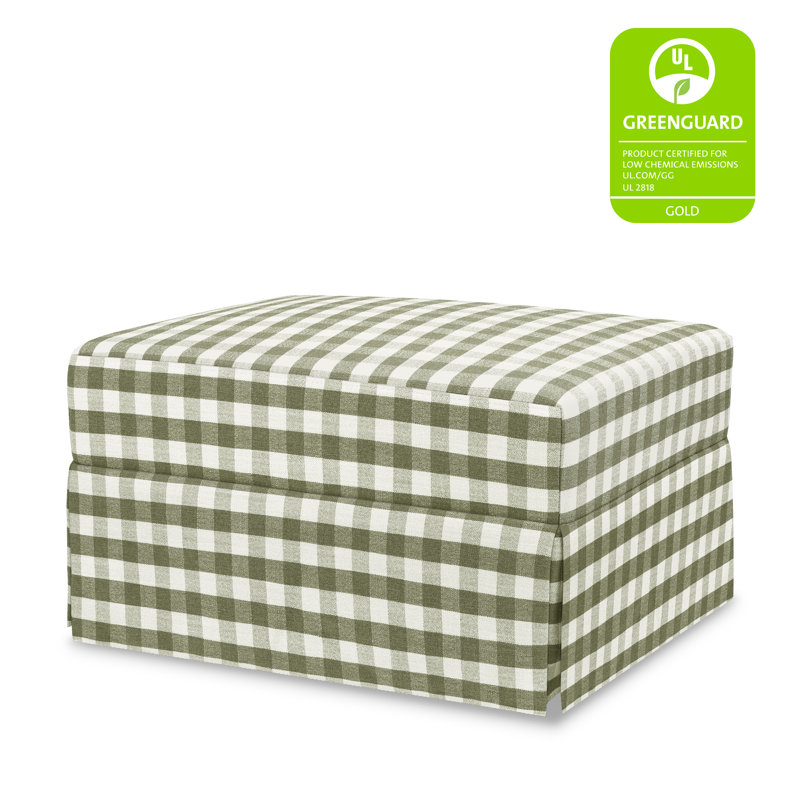 Crawford Ottoman, Green Gingham