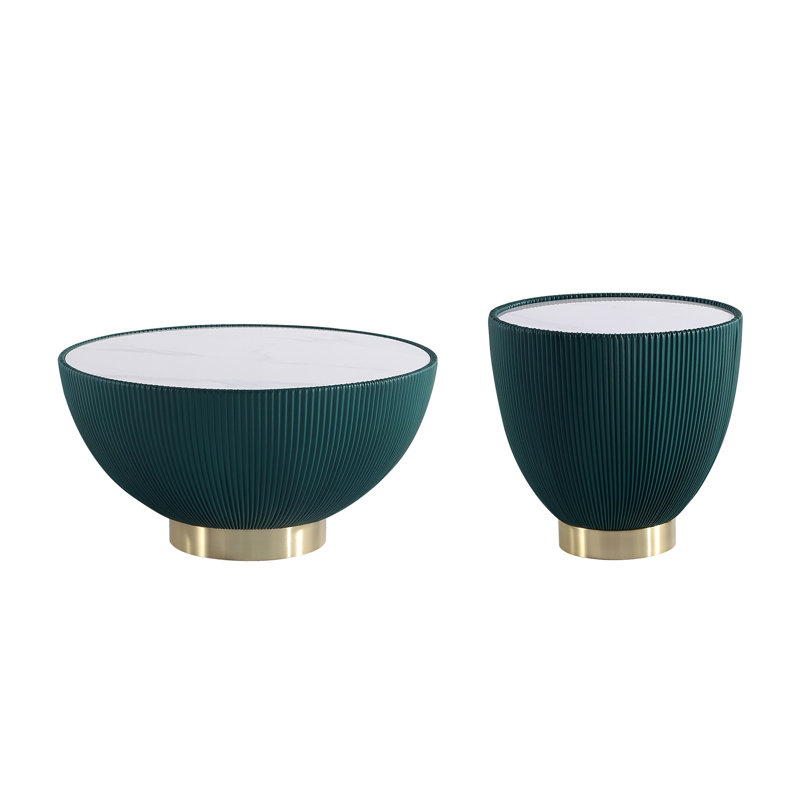 Ensemble de tables basses 2 pièces Thaine, Vert
