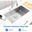 Évier de cuisine encastrable en acier inoxydable 304 de calibre 18 de L 32 po x l 19 po (évier seulement)