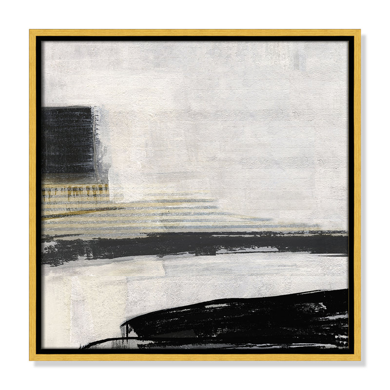 «La Bande I Print» par Sally Swatland, Cadre flottant doré, H 17,5 po x l 17,5 po