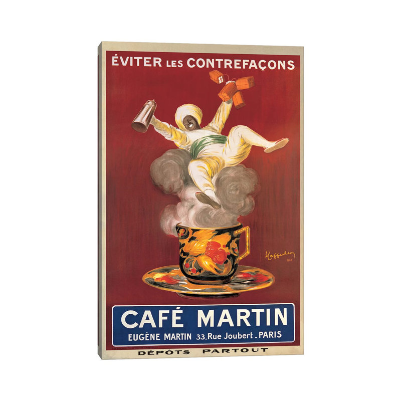 " Cafe Martin, 1921 " by Leonetto Cappiello, 12" H x 8" W x 0.75" D