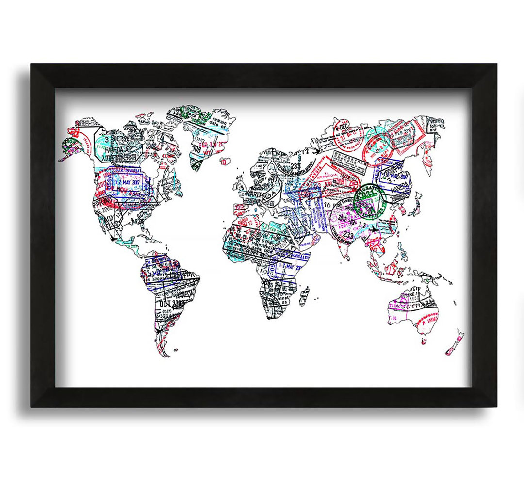 Gerahmtes Leinwandbild Map of the World 8