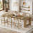 86.6 Inch Farmhouse Dining Table For 8-10, Large Wood Kitchen Table, Extra Long Rectangular Dinner Table-1610167221