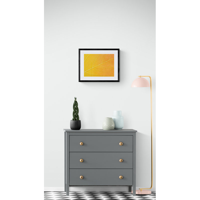 Autumn Leaf by Philippe Monthoux, Black Framed Canvas, 24" H x 32" W
