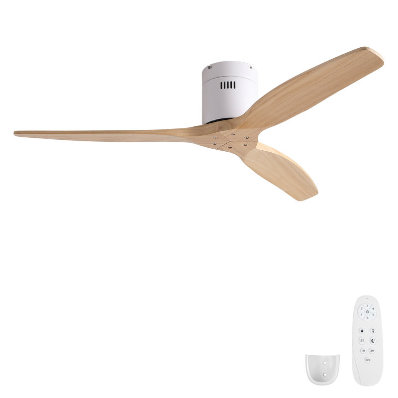 Ventilateur de plafond à profil bas en bois massif 52 po American Natural Mordern