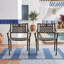 Chaise de salle à manger en aluminium pour l'extérieur avec motif en treillis gracieux et sculptures florales
