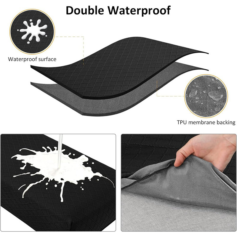 Housse de banc de salle à manger - noire - imperméable / amovible / lavable / protecteur de siège / salon, chambre à coucher, cuisine
