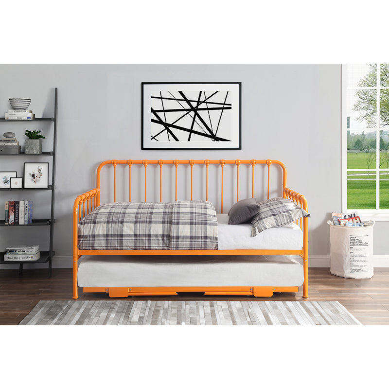 Lit de jour avec couchette relevable, Orangé