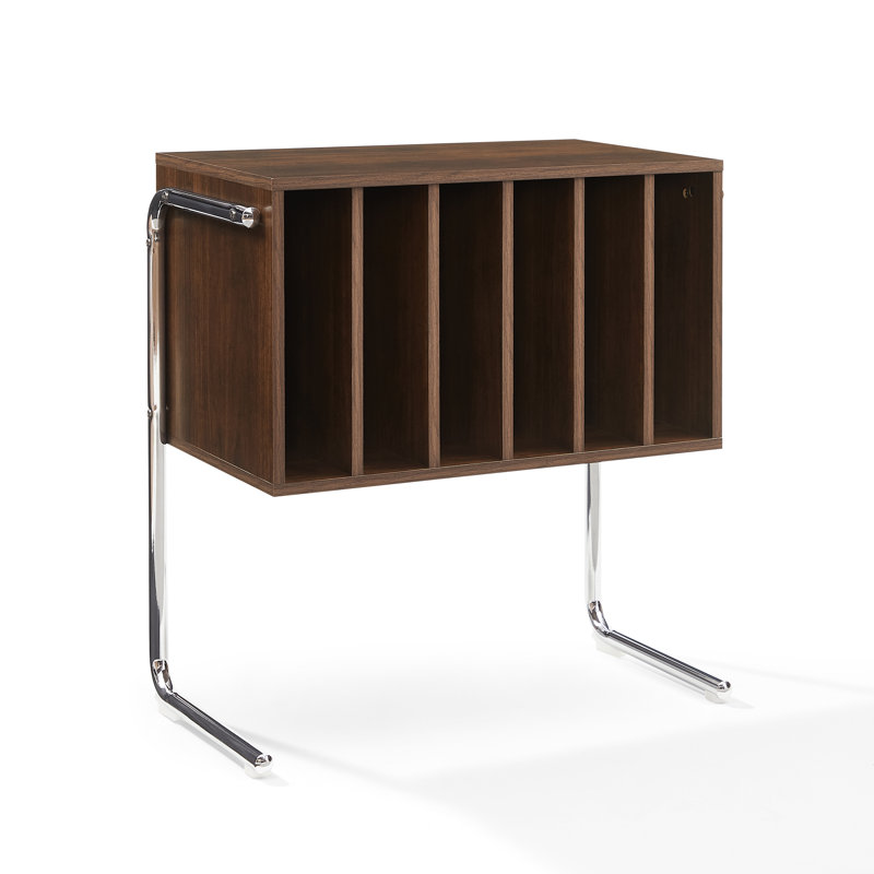 Lily Record Player Stand With Vinyl Storage, Brown