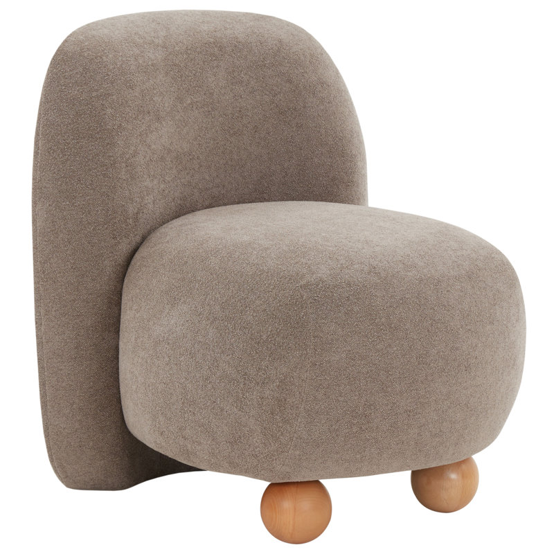 Kalia Boucle Bun Foot Accent Chair, Brown Polyester