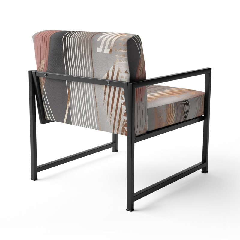 Chaise d'appoint rembourrée abstraite rose, Noir