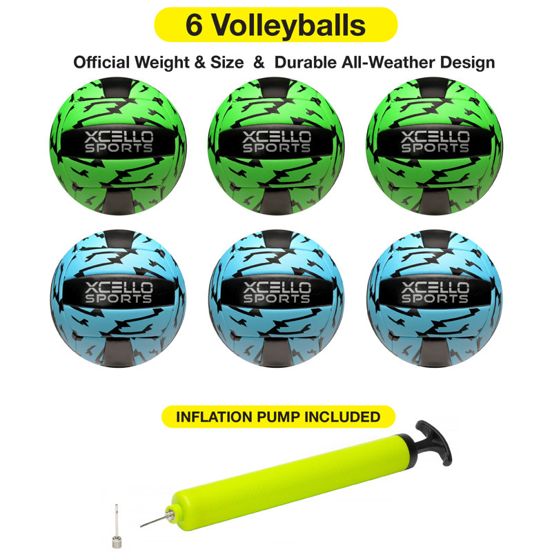 Graphiques Xcello Sports Volleyball avec pompe, Vert / bleu