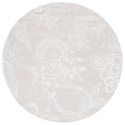 Salaam Hand Tufted Wool/Viscose Floral Rug in Light Blue/Ivory