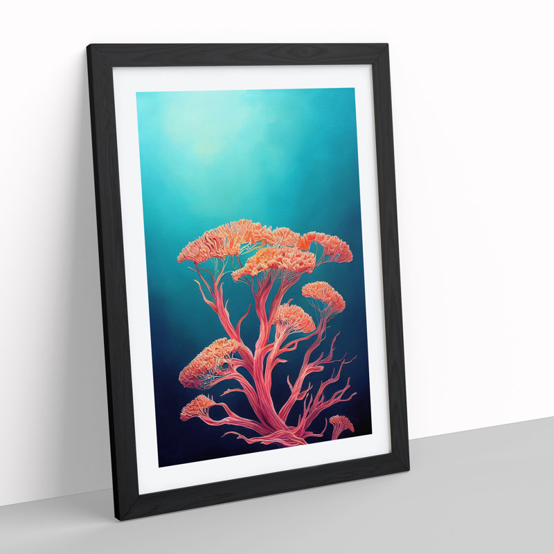 Pretty Coral - Single Picture Frame Print, Black Framed, 64cm H x 46cm W x 2cm D