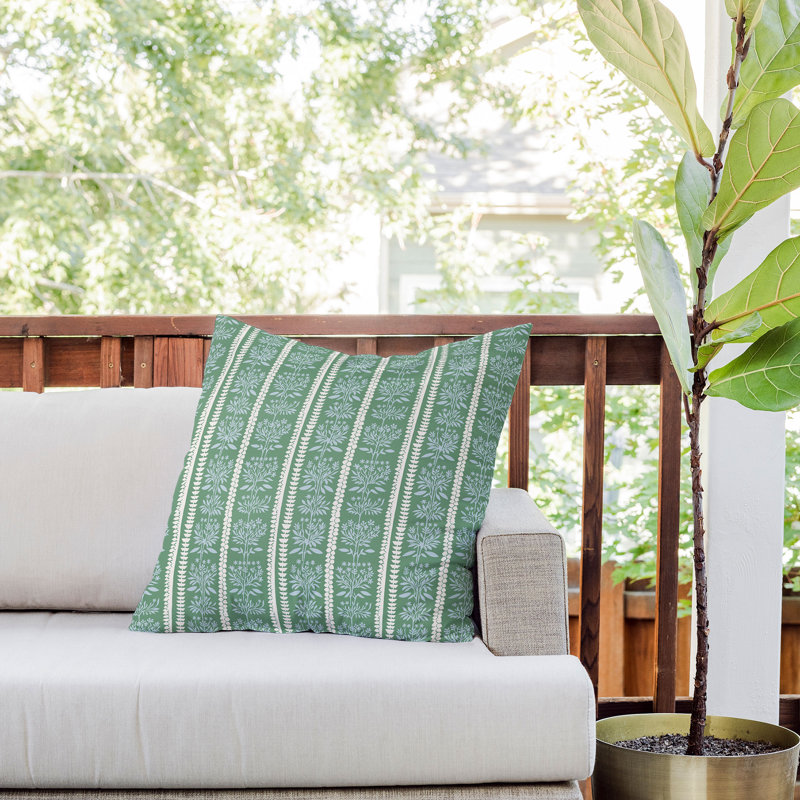 Coussin Holli Zollinger MILLIE STRIPE, Vert, Carré 20 po