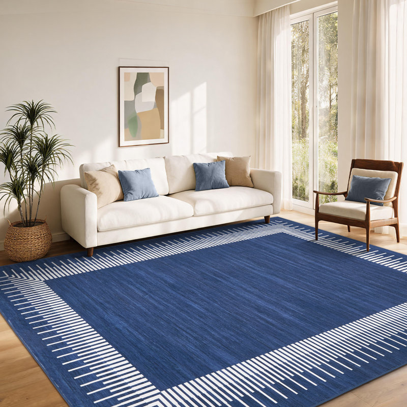 Tapis lavable moderne et minimaliste avec envers en caoutchouc, tapis souple et durable pliable pour les chambres à coucher, les salons et les salles à manger