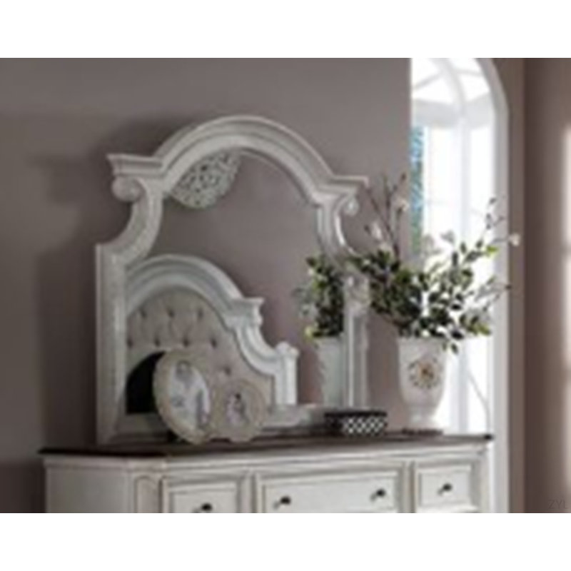 Miroir à finition blanc antique