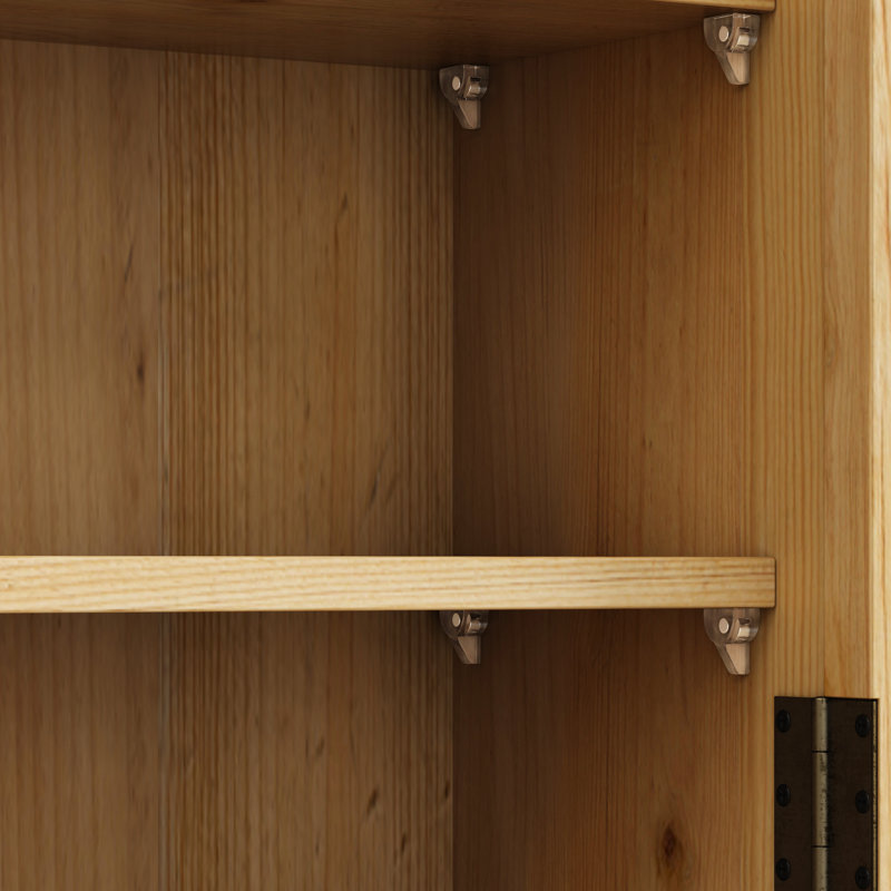 Armoire murale 24,8 po à porte vitrée vintage avec rangement à trois niveaux et porte-serviettes, convient pour la salle à manger, la cuisine, la salle de bain, le lustre en bois naturel, le verre massif et l'assemblage sans difficulté