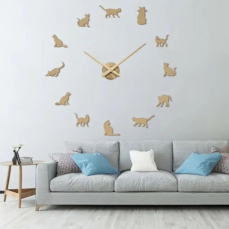 Très grande horloge murale 39,7 po Faith-Holly, Or